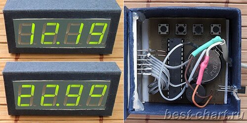 Часы, будильник, термометр на ATmega8, DS1307, DS18B20 внешний вид